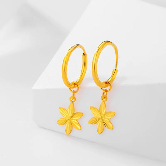 Real Gold Color Star Smart Earrings Real K Gold Earrings Fine Jewelry Engagement Wedding Birthday Party Gifts Not Fade