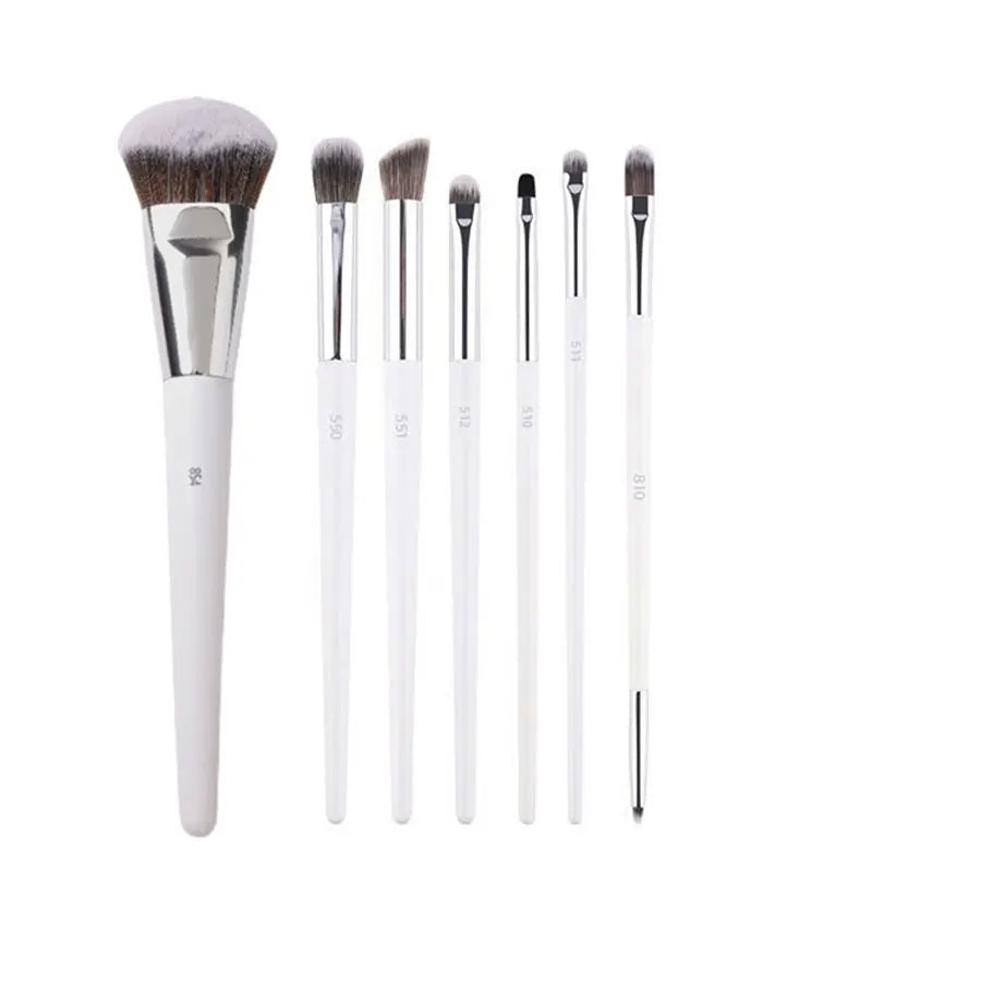 2/3/4/5/6/7pc White Makeup Brushes Liquid Foundation Base Make up Brush Eyeshadow blending Detail Face Eye Concealer Beauty tool