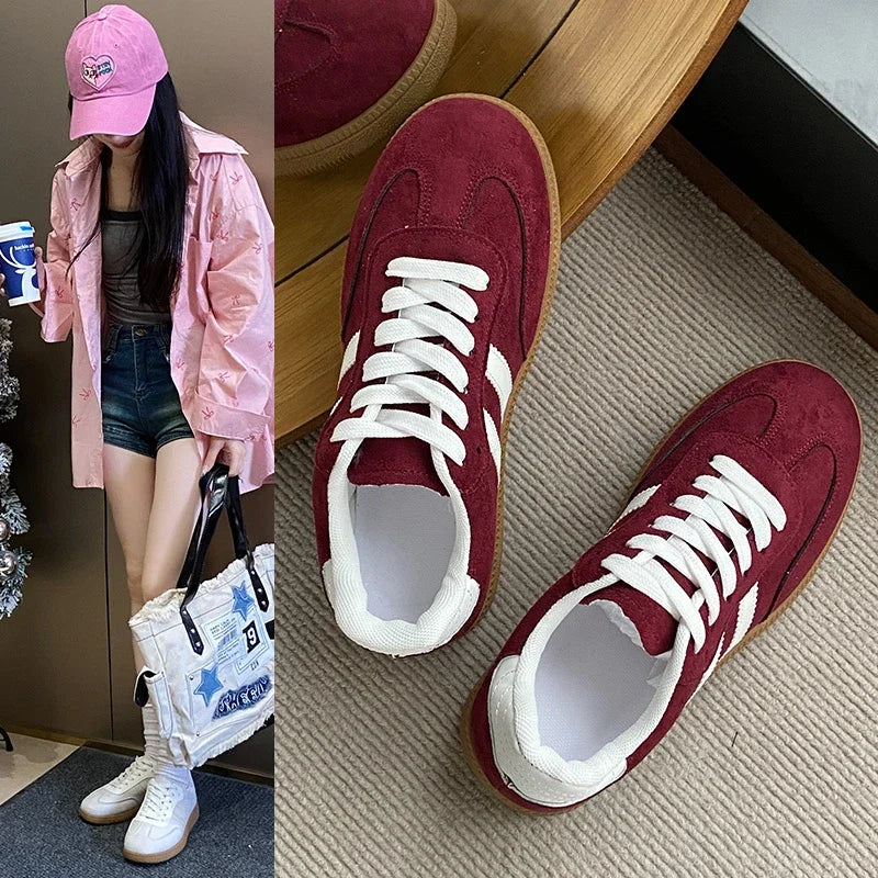 Women Tennis Sneakers Flats Ladies Fashion Mixed Colors Lace-up Vulcanized Shoes Spring Autumn Woman Outdoor Trainers Footwear