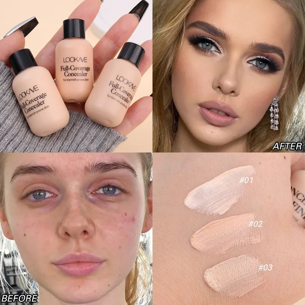 Waterproof Matte Concealer Cream Full Coverage Acne Dark Circles  Oil Control Lasting Liquid Foundation Facial Makeup Cosmetics