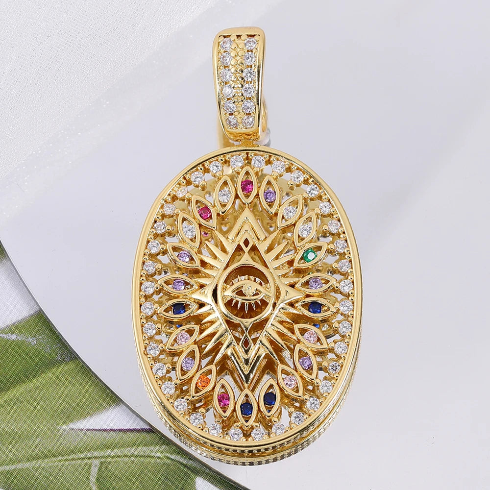 Juya 18K Real Gold Plated Religious Pendant Jewelry Making Supplies Creative Saint Mary Virgin Christian Cross Charms Supplies