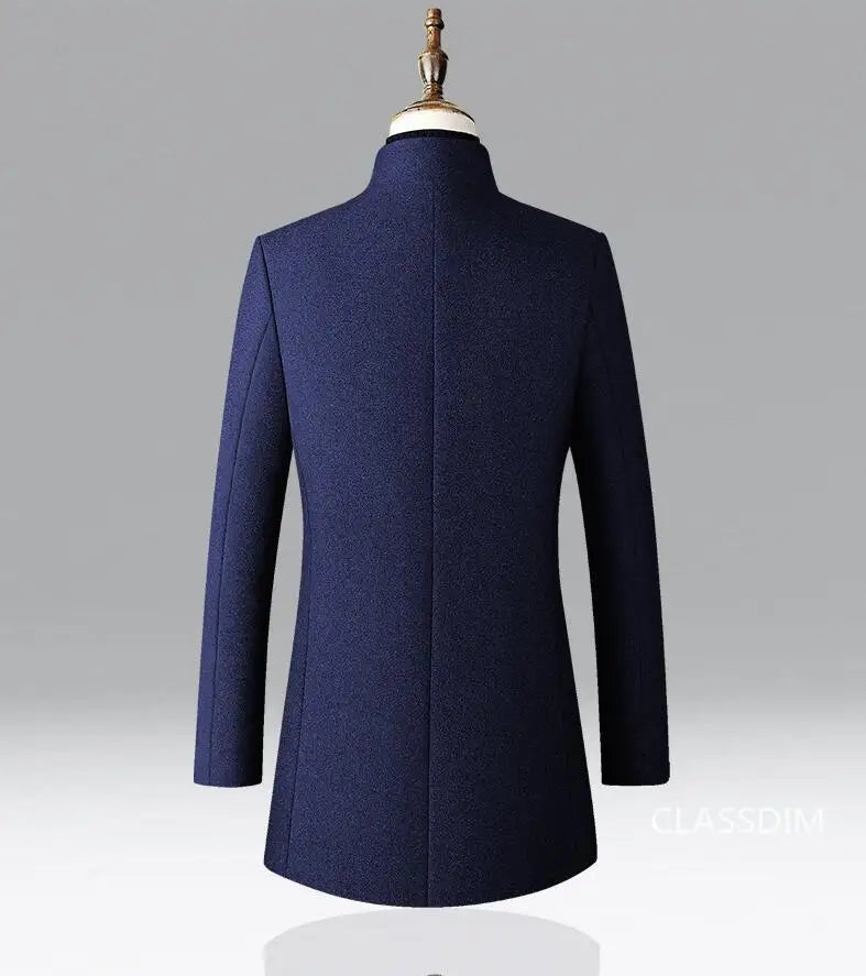 Men Long Trench Coats Cashmere Winter Jackets Wool Blends New Autumn Winter Coats Male Business Casual Trench Coats Size 4XL