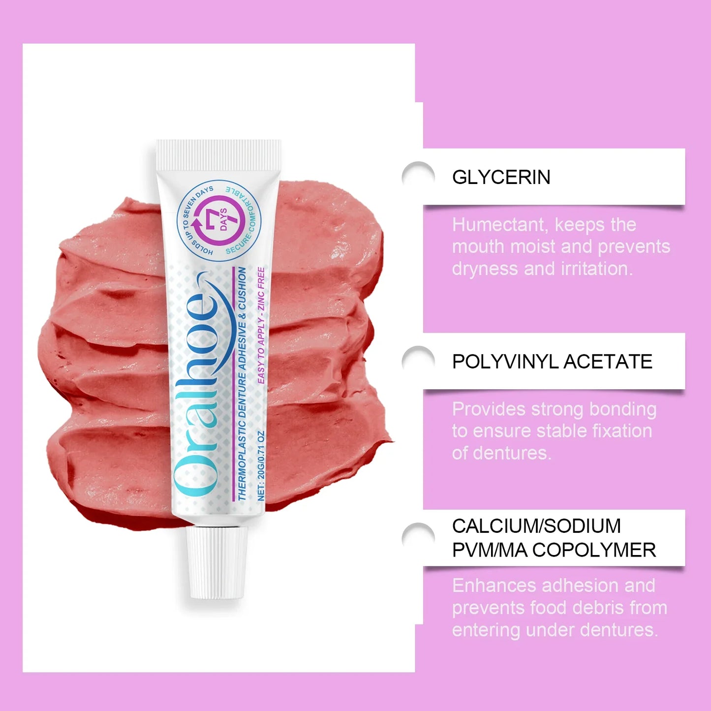 Seamless Fit Thermoplastic Denture Adhesive Comfortable Portable Oral Health Care Long Lasting Reusable Denture Care Dental