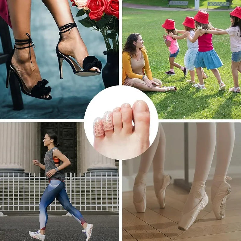 10/50pcs Transparent Silicone Toe Covers Women Gel Little Toes Protector Tube Foot Care Finger Caps Elasticity Prevents Blisters