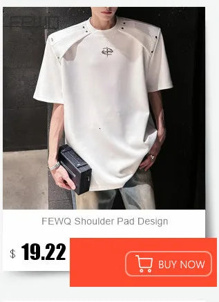 FEWQ Sequins Decoration Men's T-shirts Mesh Design Round Collar Tops Long Sleeved See-through Pullover Male Tees Niche 24K4819