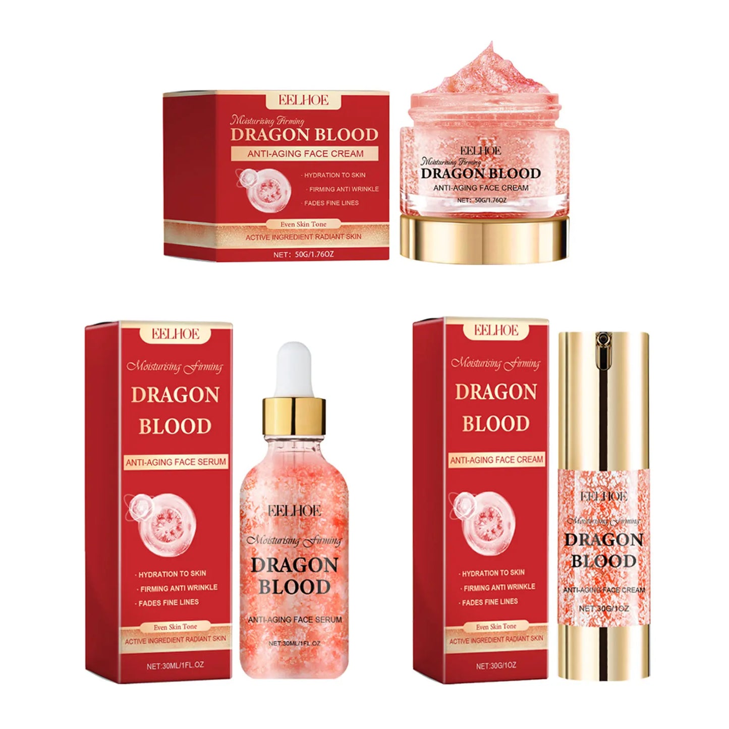 EELHOE Dragon Blood Cream Rejuvenation Facial Treatments Reduce Fine Lines Anti Wrinkle Tighten Skin Lifting Dragon Blood Serum