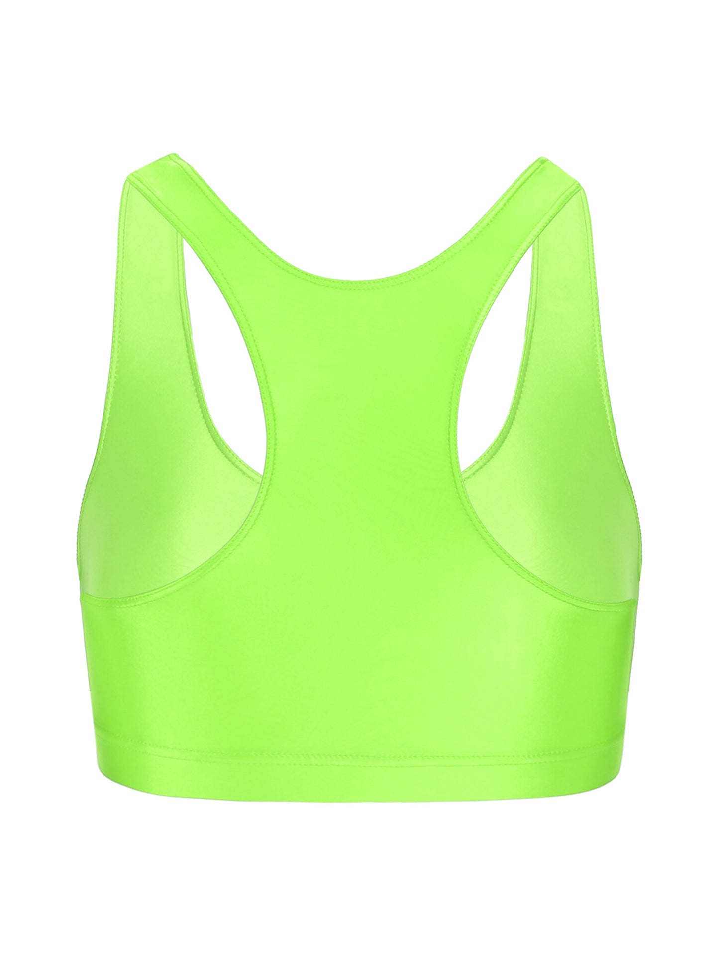 Women Glossy Swimsuit Outfit Oil Shiny Camis Crop Top Sports Fitness Smooth Tank Tops T-shirt With Panties Boxer Shorts Swimwear