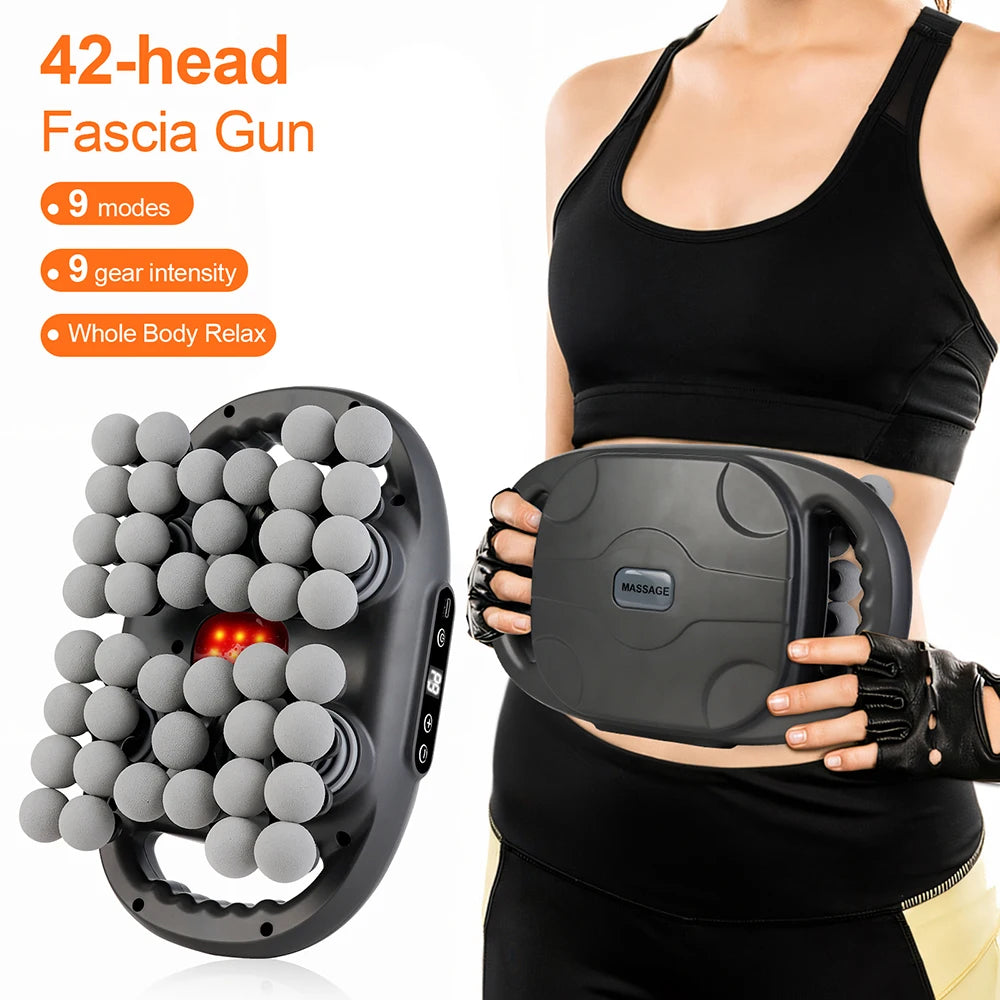 Multi-head Fascia Gun Deep Relaxation Muscle Red Light Deep Tissue Body Muscle Massage Gun
