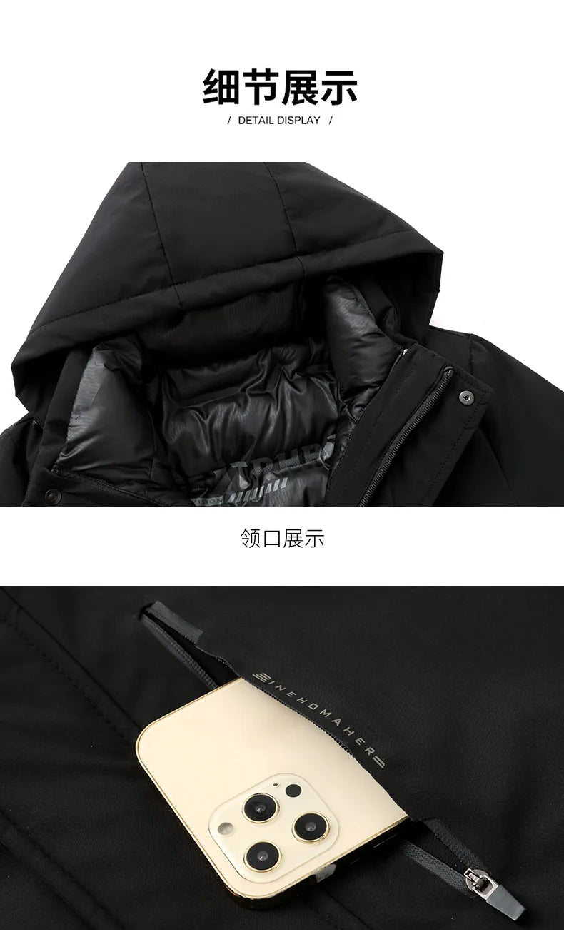 Top Grade Thicken Fashion Winter Casual Outerwear Warm Designer Hooded Parka Coat Mens Newest Jacket Windbreaker Mens Clothes