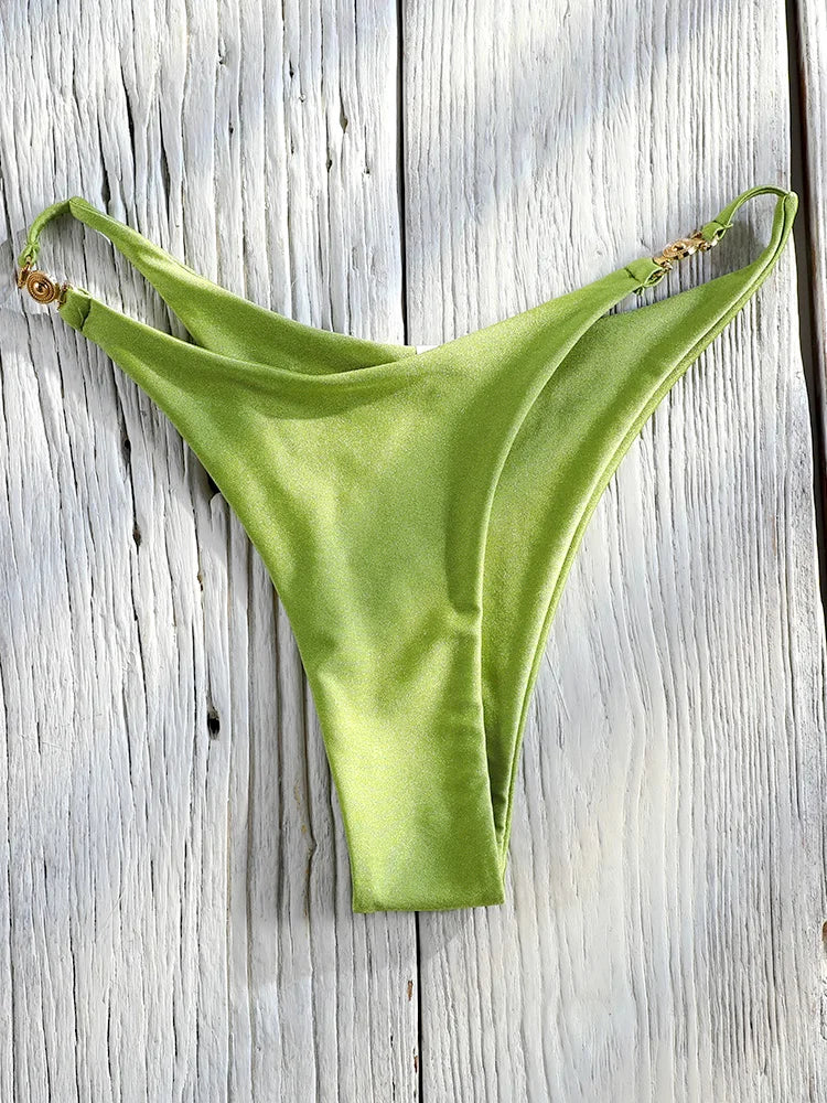 Miyouj Bandage Swimwear Summer Swimsuit High Cut Bikini Set Solid Sexy 2-Piece Suit New Bathsuit Hollow Out Thongs Beachwear