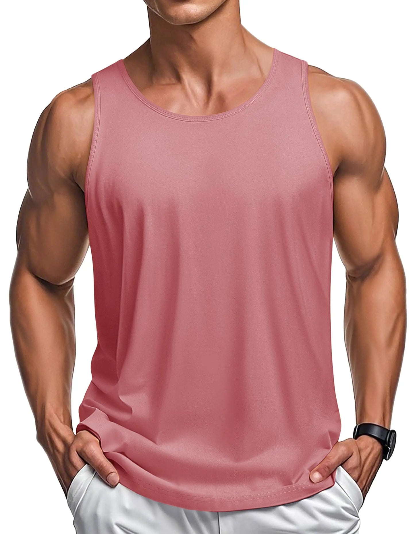 MAGCOMSEN Men's Tank Tops Cotton Sweat-wicking Breathable Muscle Sports Sleeveless Shirt Gym Exercise Outdoor Sports and Beach