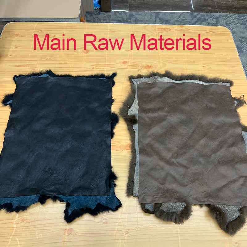 2025 New Real Fur Coat Winter Jacket Women Natural Rabbit Fur Lambswool Collar Luxury Outwear Loose Thick Warm Female Coat