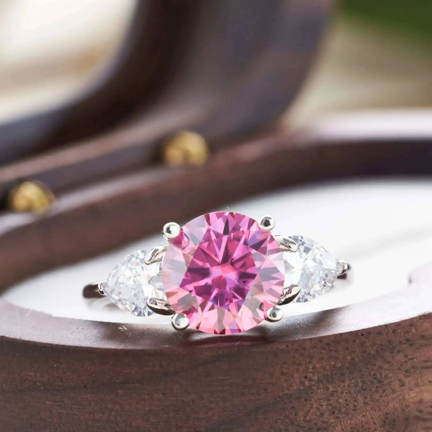 Luxury 9mm 3ct D Color Moissanite Rings Classic 4 Prong S925 Sterling Silver Fine Jewelry Dating Gift For Women Wedding Bands