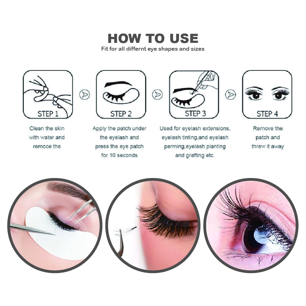 500 Pairs Wholesale Eyelash Extension Supplies Paper Patches Grafted Eye Stickers Under Eye Pads Eye Tips Sticker Lash Eyepatch