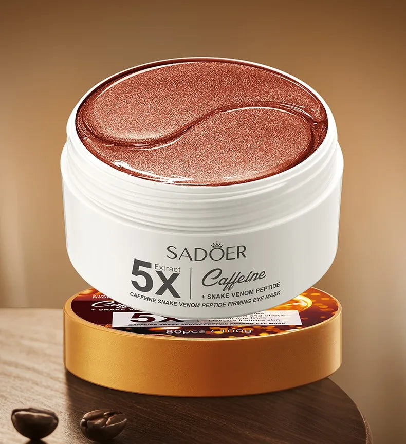 60pcs SADOER Caffeine Eye Mask Anti Dark Circles Firming Moisturizing Wrinkles Anti-aging Hydrating Seaweed Patches