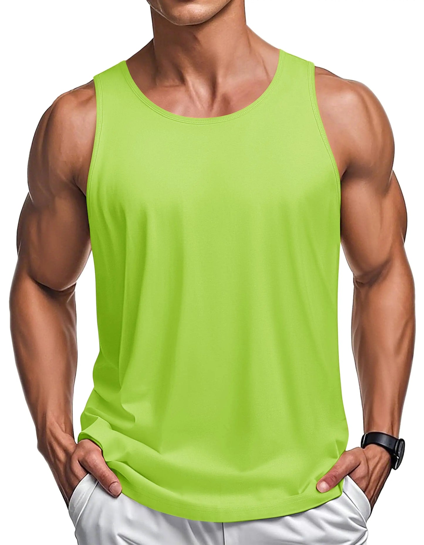MAGCOMSEN Men's Tank Tops Cotton Sweat-wicking Breathable Muscle Sports Sleeveless Shirt Gym Exercise Outdoor Sports and Beach