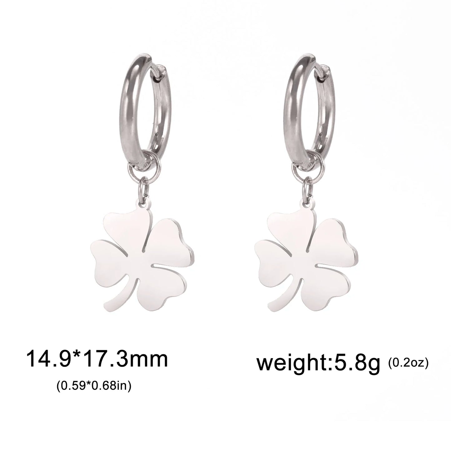 Kkjoy Fashion Stainless Steel Earrings Classic Clover Lucky Four-leaf Clover Pendant Engagement Gifts Jewelry 2023 Trend NEW