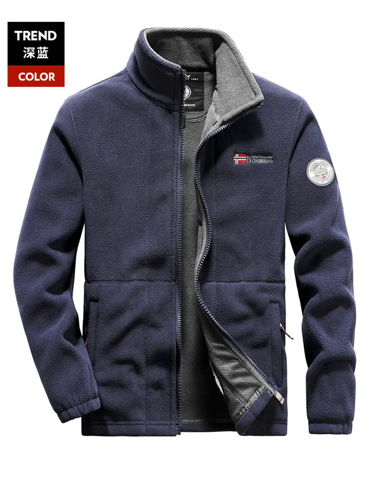 Thickened Fleece Men's Hooded Fleece Jacket, Fleece Jacket, Fleece Jackets for Couples, Fleece Zipper Open Plus Size Top Jackets