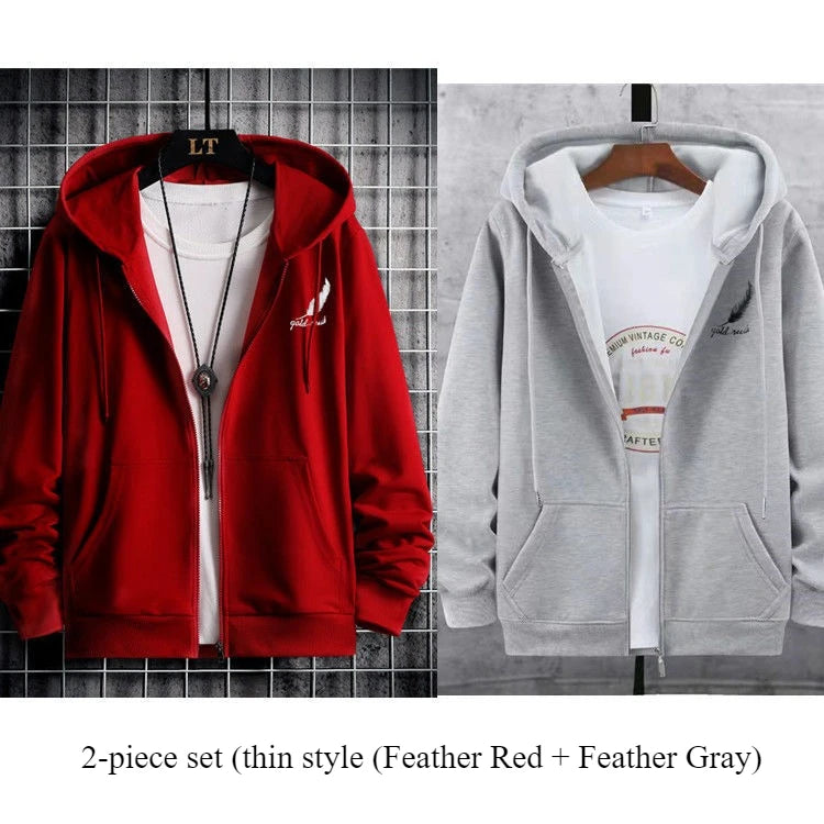 Men's Sherpa Lined Zip Hoodie Heavyweight, Winter Fleece Jacket S-5XL, Oversized Pullover Coat with Hood for Cold Weather