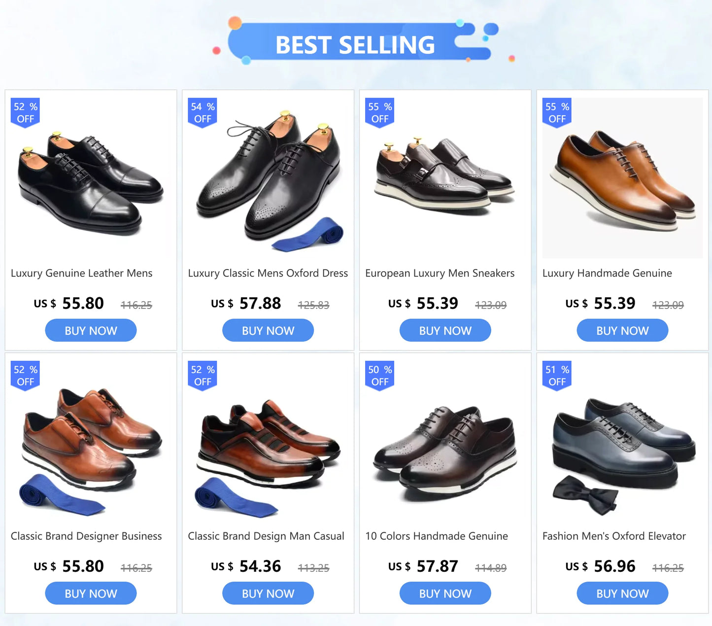 Italian Mens Dress Shoes Genuine Leather Cap Toe Oxfords Lace-up Black Brown Wedding Business Office Brogue Formal Shoes for Men