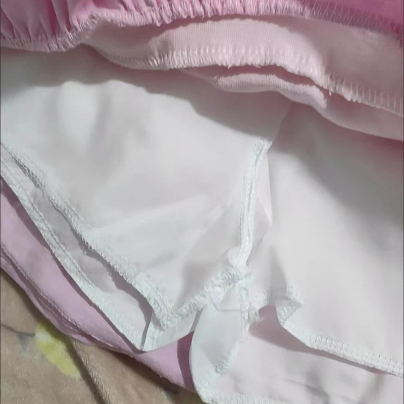 Pink Sweet Lolita Style Mini Skirt Women Kawaii Embroidery Polka Dot Print Cake Skirts Female Summer Fashion Y2k A Line Skirts