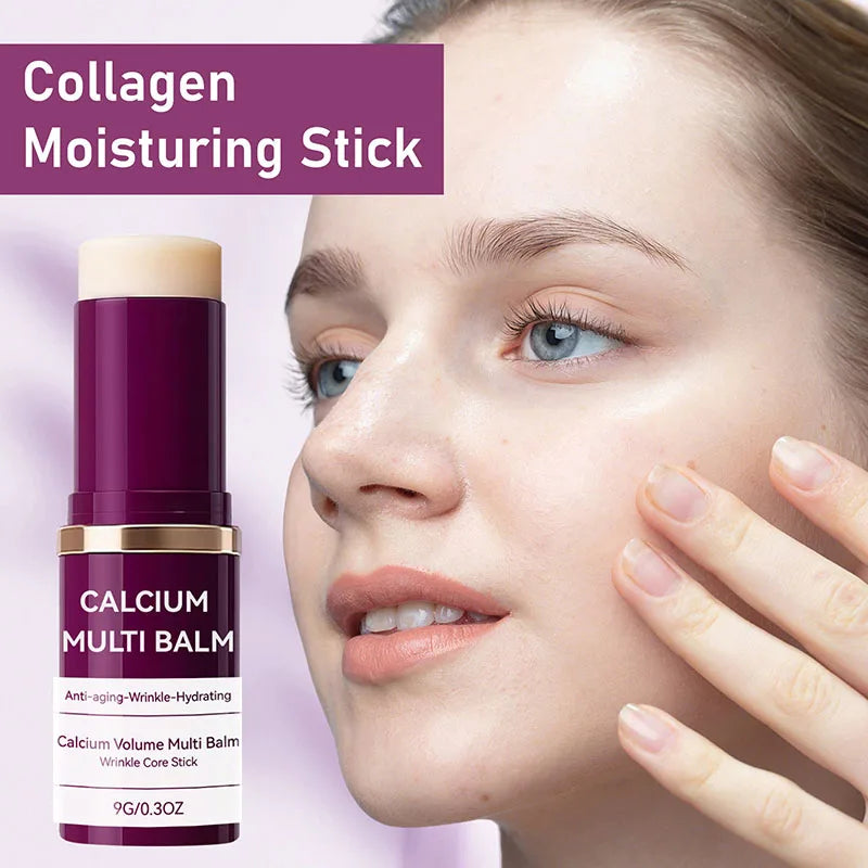 Calcium Volume Multi Balm Korean Skincare Stick Face & Eye Cream Collagen Deep Moisturizing Anti-Wrinkle Suitable for Pre Makeup