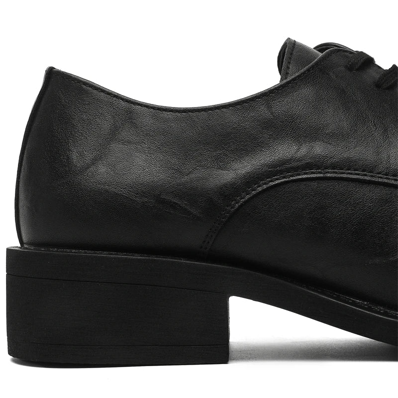 British Style Men's Leather Shoes Pointed Luxury Leather Dress Shoes Versatile Couples Interview Commuting Men's Casual Shoes