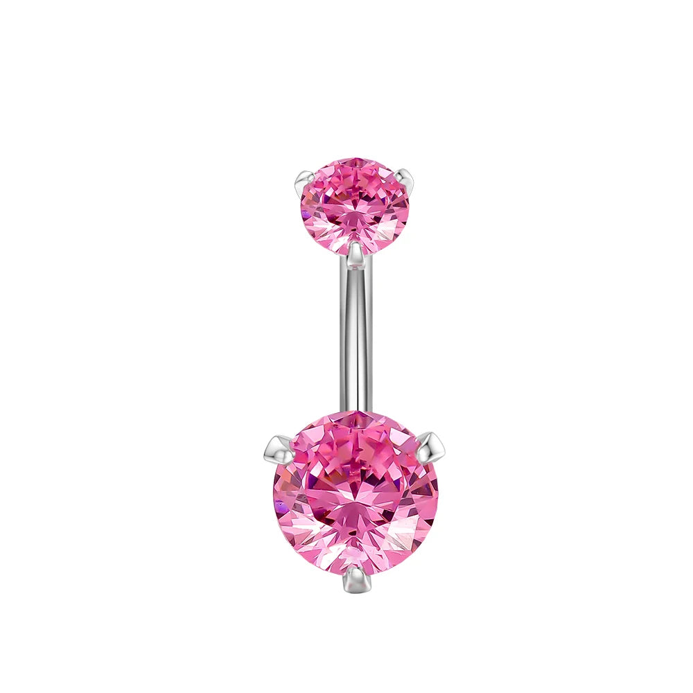 New Pink Series Heart Snake Crystal Zircon Belly Button Rings Fashion Cross Butterfly Dangled Belly Piercing for Women Jewelry