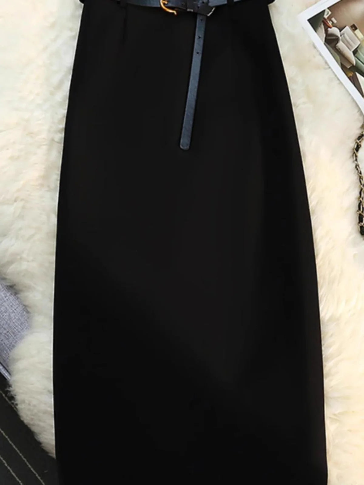 High Waist Suit Sle  Skirt Korean Spring Autumn New Wrap around a Line Skirt for Women Casual Loose Fit a pe