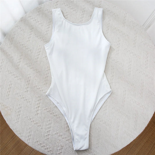 Best-selling bikini, sexy hot girl outfit, threaded special fabric, simple and elegant one-piece swimsuit  bathing suit women