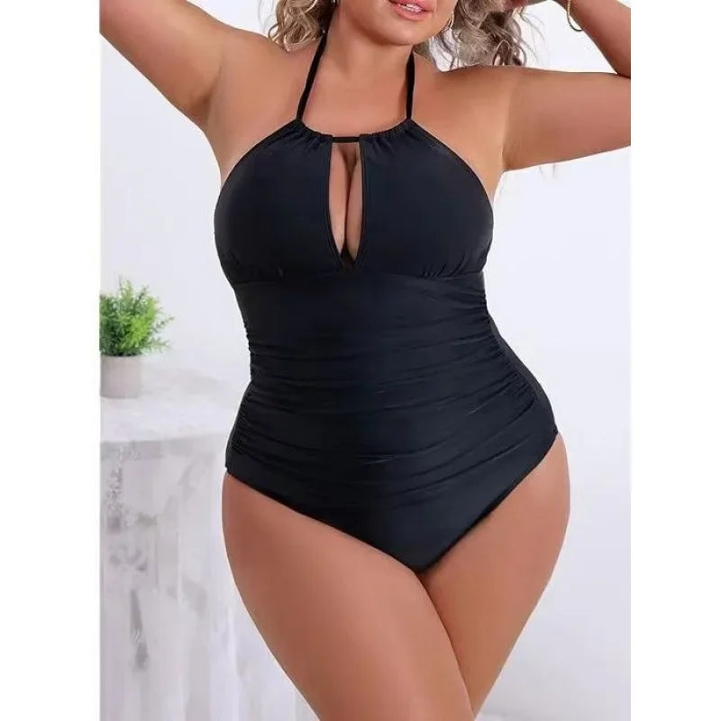 Sexy Pure Color Monokini Swimsuit Hollow out Back Tight Waist Design Cross-Border New Arrival Swimwear for Women