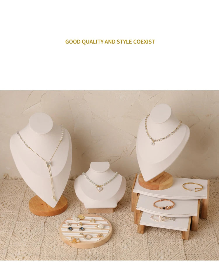 PU Model Bust Show Exhibitor Jewelry Display Necklace Pendants Mannequin Stand Earrings Organizer Ring Bracelet Storage Stand