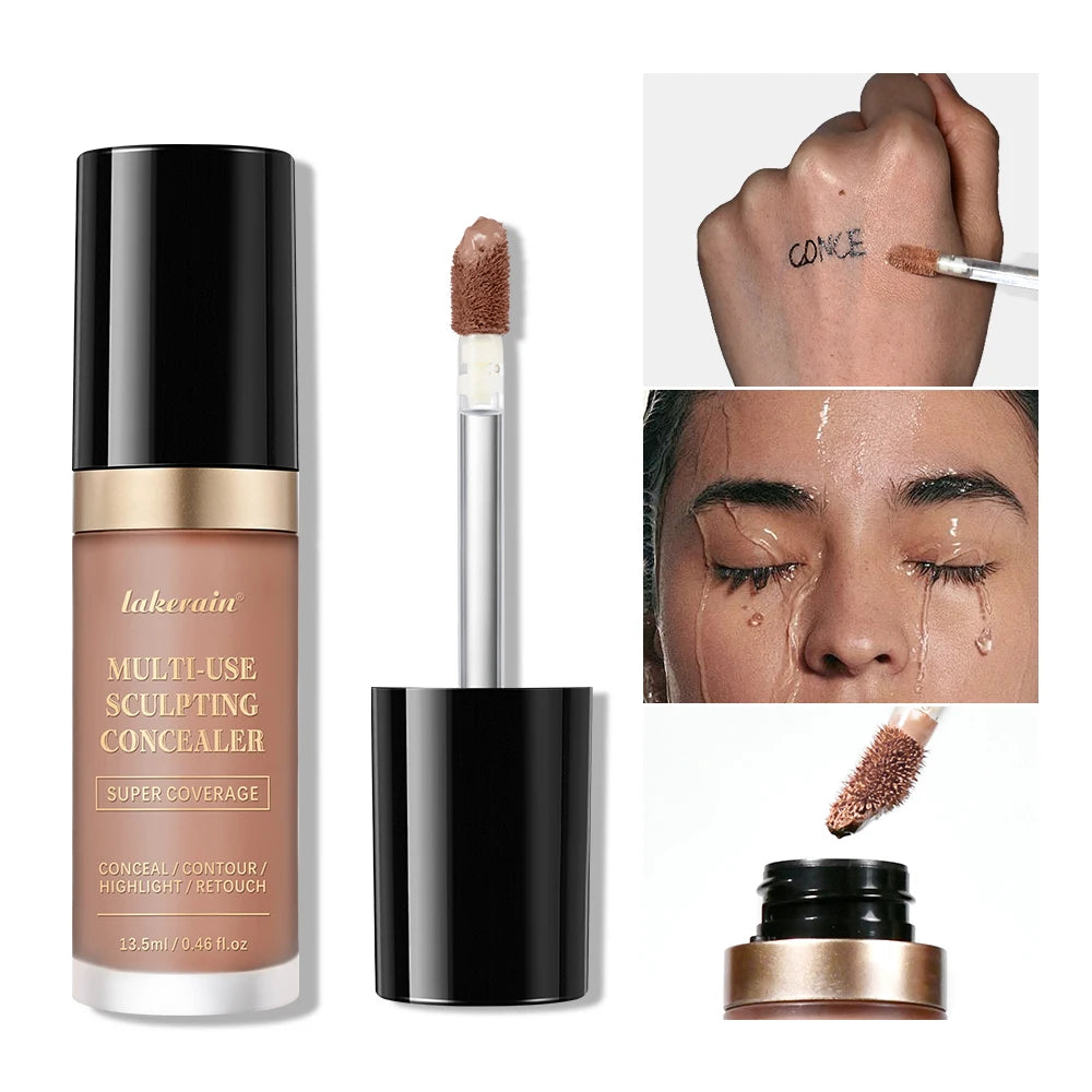 Long-lasting Matte Foundation Coverage Concealer Multi-Use Cream Oil Free Highlight and Retouch Face Makeup Products for Women
