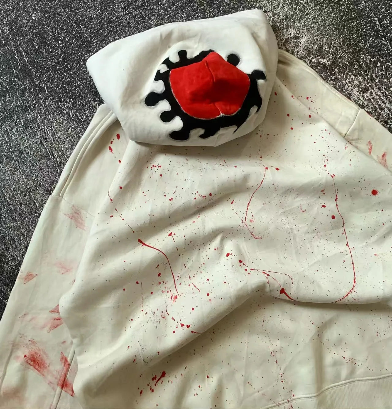 Y2K High Street fashion anime character patchwork design men hoodie punk hip-hop top loose pullover oversized casual sportswear