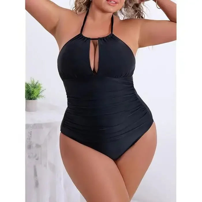 Sexy Pure Color Monokini Swimsuit Hollow out Back Tight Waist Design Cross-Border New Arrival Swimwear for Women