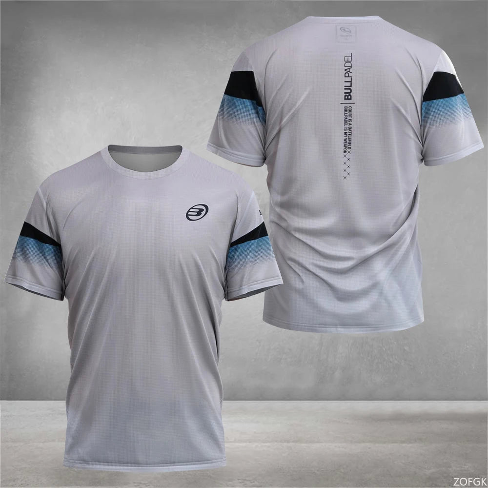 2024 New Padel Element Print Quick-drying Short Sleeve Men's Tennis Breathable Wear Men's Ultra-thin Fitness T-shirt Casual Top