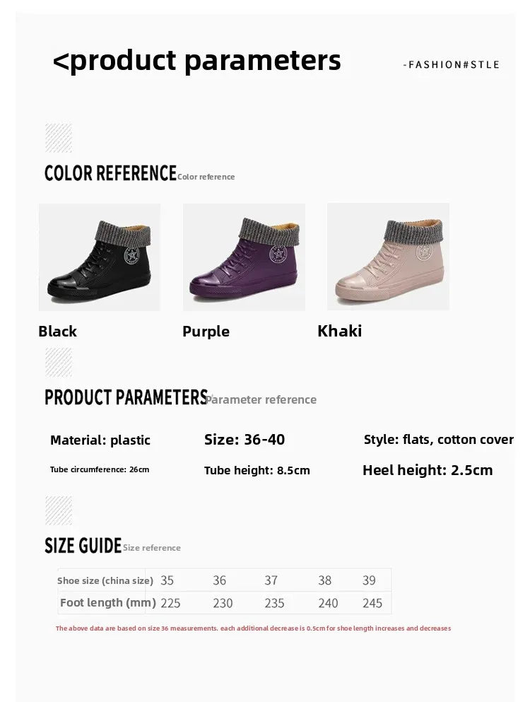 Anti-Slip Short Tube Waterproof Women's Rain Boots Fashionable Kitchen Work Rubber Shoe Covers Fishing Shoes PVC Material Adult