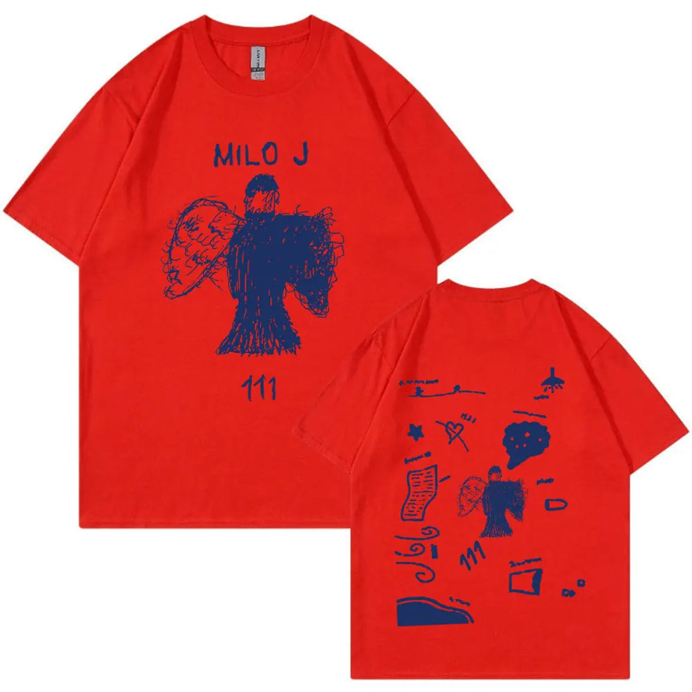 Rapper Milo J 111 Album Merch T Shirt Men Women Clothes Harajuku Hip Hop T-shirt Vintage Cotton Short Slevee T-shirts Streetwear