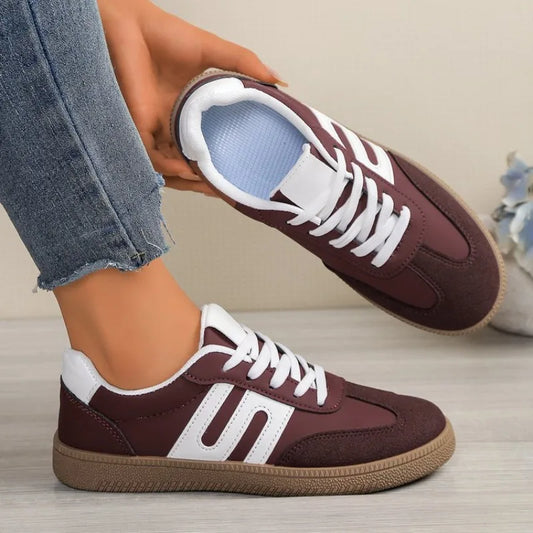 Shoes Woman 2025 Trend Casual Sneakers Comfortable Lace Up Flats Tennis Shoe Breathable Walking Jogging Shoe Zapatillas De Mujer