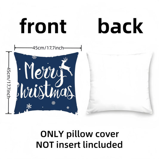 Red Christmas Pillow Cover Winter Snowflake Cushion Covers Spandex Machine Washable For Holiday Party Gift Giving