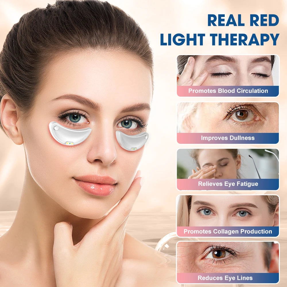 Electric Portable Ems Red Light Therapy Massage Led Eye Patch With Microcurrent Eye Care Device Anti-aging Dark Circles Remover
