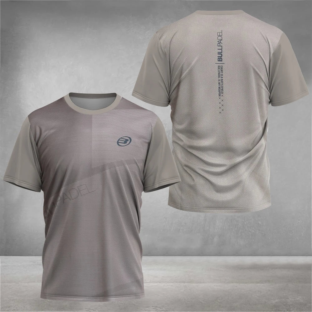 2024 New Padel Element Print Quick-drying Short Sleeve Men's Tennis Breathable Wear Men's Ultra-thin Fitness T-shirt Casual Top