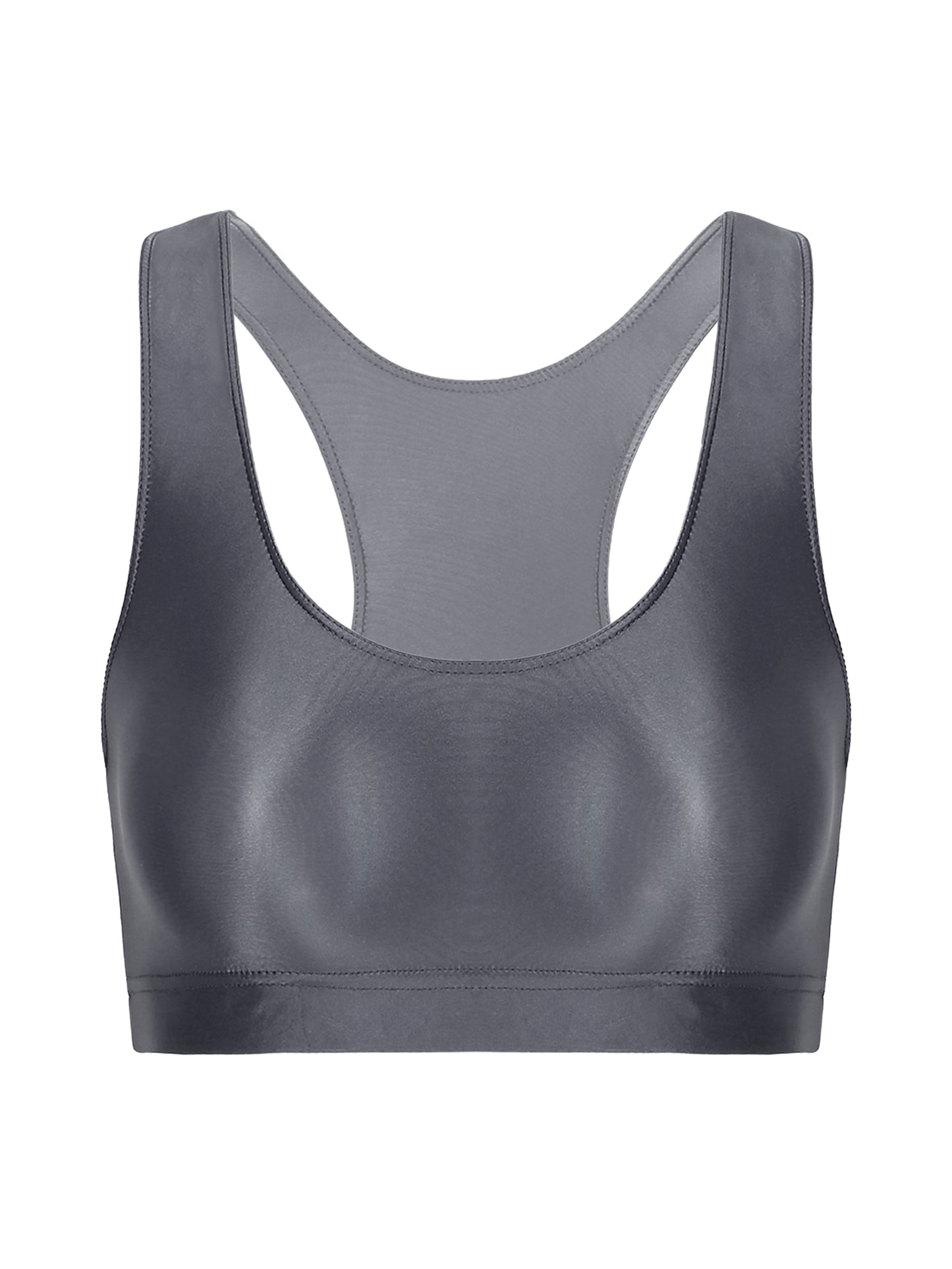 Women Glossy Swimsuit Outfit Oil Shiny Camis Crop Top Sports Fitness Smooth Tank Tops T-shirt With Panties Boxer Shorts Swimwear