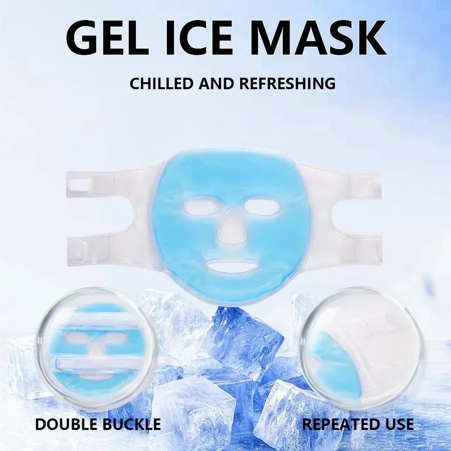 Face Cooling Mask Gel Eye Mask Ice Pack Cooling PVC Hot Cold Therapy Skin Care Tool Gel Face Mask Skin Firming Spa Sleep Mask