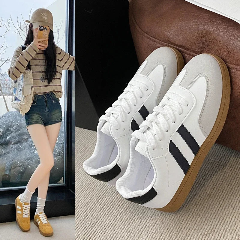 Women Tennis Sneakers Flats Ladies Fashion Mixed Colors Lace-up Vulcanized Shoes Spring Autumn Woman Outdoor Trainers Footwear