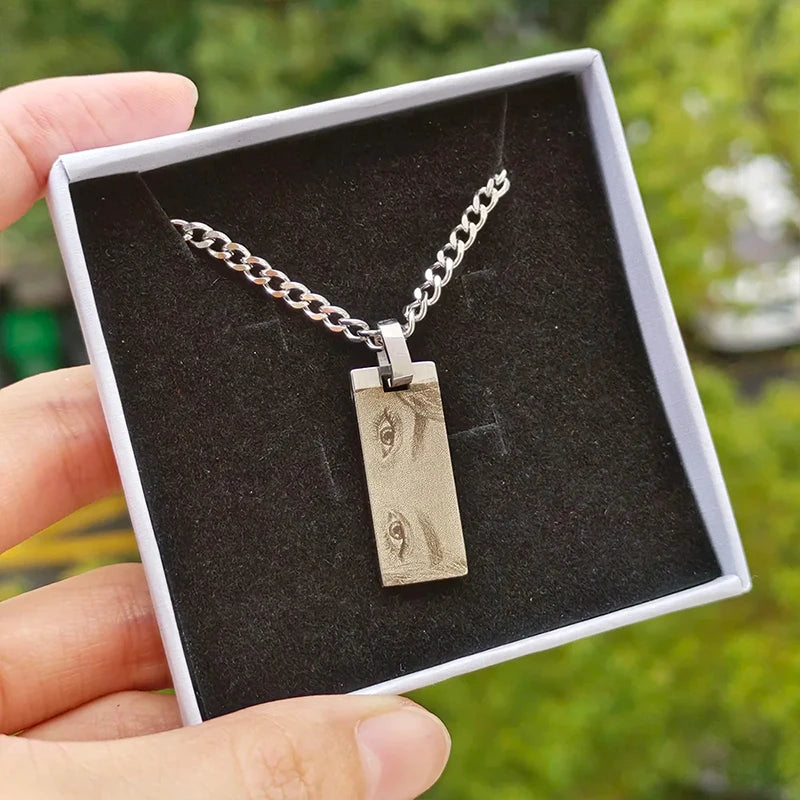 Personalized Customized Eyes Photo Stainless Steel Bracelets With Photo Laser Engraved Eyes Luxury Men's Bracelets Custom Gifts