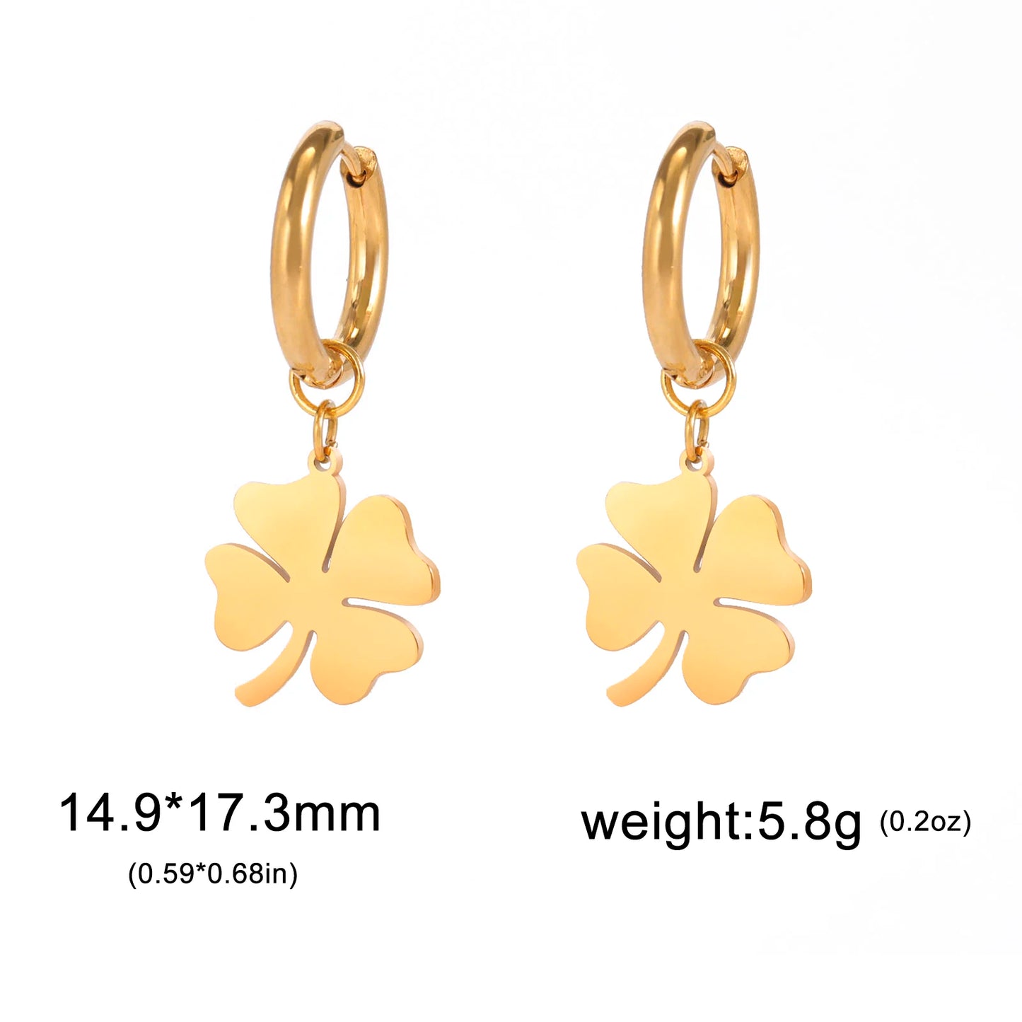 Kkjoy Fashion Stainless Steel Earrings Classic Clover Lucky Four-leaf Clover Pendant Engagement Gifts Jewelry 2023 Trend NEW