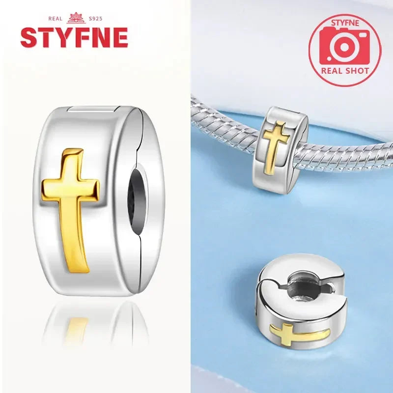 925 Silver Charms Religion Heart Lucky Eye Cross Beads For Original Bracelet Making Pendant for Women Fine Jewelry gifts