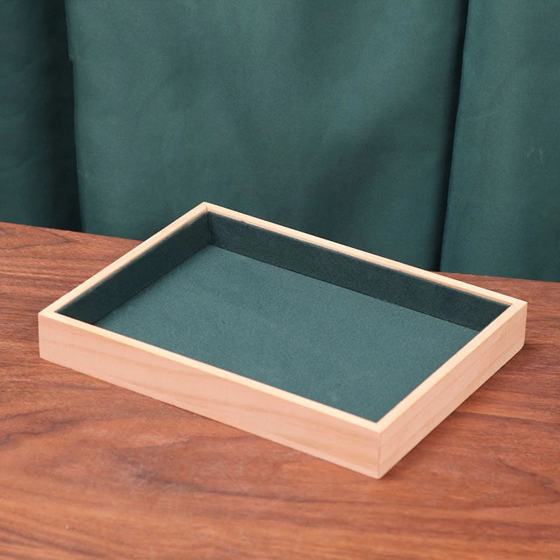Fashion Wood Jewelry Tray Storage Trays Pendant Necklace Bracelet Earrings Ring Display Plate Desktop Drawer Sundries Organizers