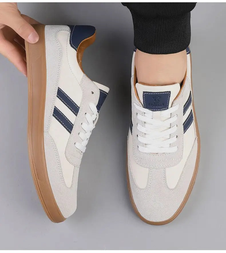 High Quality Leather Sneakers Men Trainers Classic Casual Sports Shoes Man Flat Sneakers Outdoor Non-slip Men's Skateboard Shoes